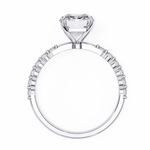 Load image into Gallery viewer, Radiant Cut Diamond Ring 2.00ct VVS2 F Color with Round Side Stones in 18K Gold