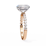 Load image into Gallery viewer, Radiant Cut Diamond Ring 2.00ct VVS2 F Color with Round Side Stones in 18K Gold