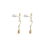Load image into Gallery viewer, Tri Gold & Diamond Drop Earring