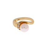 Load image into Gallery viewer, Diamond with Fresh Water Pearl Ring