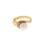 Load image into Gallery viewer, Diamond with Fresh Water Pearl Ring