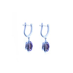 Load image into Gallery viewer, Amethyst & Diamond Drop Earrings