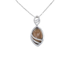 Load image into Gallery viewer, Diamond & Smoky Quartz with Chain