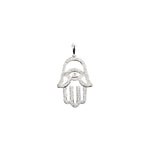Load image into Gallery viewer, Fatima hand with Eye shaped Diamond Pendant - B13703