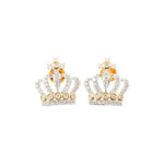 Load image into Gallery viewer, Cross Crown Diamond Earrings