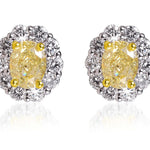 Load image into Gallery viewer, Oval Fancy Yellow Diamond Earrings - B17466