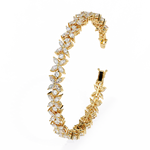 Load image into Gallery viewer, Blooming Marquise & Round Lab Diamond Bracelet — 6.50ct Total, D–F Color, VVS–VS Clarity, 18K Gold
