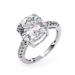 Load image into Gallery viewer, 3.50 Carat Brilliant Round Cut Lab Grown Diamond Ring – VVS2, E Color | Round Diamond Accents in 18K Gold