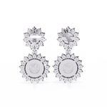 Load image into Gallery viewer, Celestial Bloom Lab Diamond Drop Earrings | VVS–VS D-E-F Diamond Halo Design