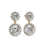 Load image into Gallery viewer, Celestial Bloom Lab Diamond Drop Earrings | VVS–VS D-E-F Diamond Halo Design