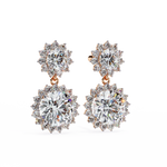 Load image into Gallery viewer, Celestial Bloom Lab Diamond Drop Earrings | VVS–VS D-E-F Diamond Halo Design