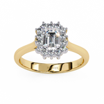 Load image into Gallery viewer, Emerald Cut Halo Diamond Ring