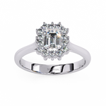 Load image into Gallery viewer, Emerald Cut Halo Diamond Ring