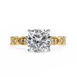 Load image into Gallery viewer, 2.50CT Cushion Cut Lab Diamond Engagement Ring in 18K Gold | VVS2 Clarity | F Color