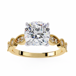 Load image into Gallery viewer, 2.50CT Cushion Cut Lab Diamond Engagement Ring in 18K Gold | VVS2 Clarity | F Color