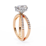 Load image into Gallery viewer, ✨ Celestia Criss cross Oval Lab Grown Diamond Ring – 2.50CT | 18K Gold