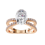 Load image into Gallery viewer, ✨ Celestia Criss cross Oval Lab Grown Diamond Ring – 2.50CT | 18K Gold