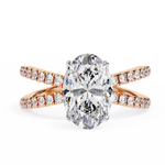 Load image into Gallery viewer, ✨ Celestia Criss cross Oval Lab Grown Diamond Ring – 2.50CT | 18K Gold