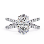 Load image into Gallery viewer, ✨ Celestia Criss cross Oval Lab Grown Diamond Ring – 2.50CT | 18K Gold