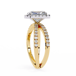 Load image into Gallery viewer, Exquisite 1.90CT Radiant Cut Lab Diamond Halo Ring in 18K Gold | VVS2 • E Color