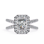 Load image into Gallery viewer, Exquisite 1.90CT Radiant Cut Lab Diamond Halo Ring in 18K Gold | VVS2 • E Color