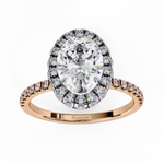 Load image into Gallery viewer, Oval-Cut Double Halo Engagement Ring