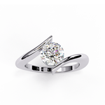 Load image into Gallery viewer, Round Cut Diamond Crossover Engagement Ring
