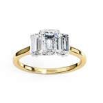 Load image into Gallery viewer, Three Stone Emerald Cut Diamond Ring