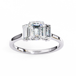 Load image into Gallery viewer, Three Stone Emerald Cut Diamond Ring