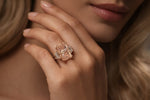 Load image into Gallery viewer, Lab Diamond Elongated Radiant Fancy Intense Pink Ring With 18K Gold