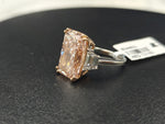 Load image into Gallery viewer, Lab Diamond Elongated Radiant Fancy Intense Pink Ring With 18K Gold