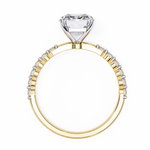 Load image into Gallery viewer, Radiant Cut Diamond Ring 2.00ct VVS2 F Color with Round Side Stones in 18K Gold