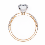 Load image into Gallery viewer, Radiant Cut Diamond Ring 2.00ct VVS2 F Color with Round Side Stones in 18K Gold