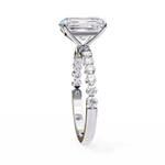 Load image into Gallery viewer, Radiant Cut Diamond Ring 2.00ct VVS2 F Color with Round Side Stones in 18K Gold