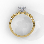 Load image into Gallery viewer, 2.20ct Oval Cut Lab Grown Diamond Engagement Ring – VVS2 Clarity, F Color | Marquise &amp; Round Side Stones in 18K Gold