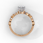 Load image into Gallery viewer, 2.20ct Oval Cut Lab Grown Diamond Engagement Ring – VVS2 Clarity, F Color | Marquise &amp; Round Side Stones in 18K Gold