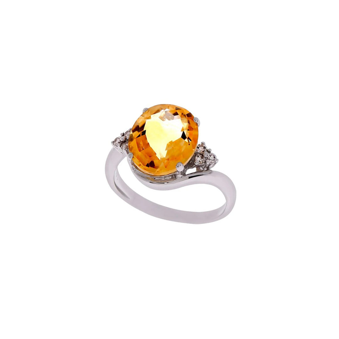 Diamond & Yellow Topaz Ring