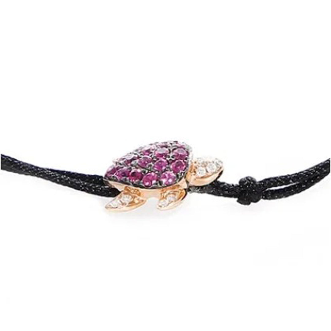 Diamond with Ruby Turtle Bracelet