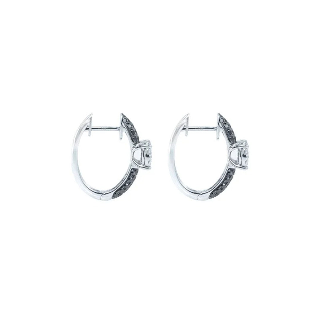 Black & White Diamond Hoop Earring
