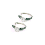 Load image into Gallery viewer, Black &amp; White Diamond Hoop Earring