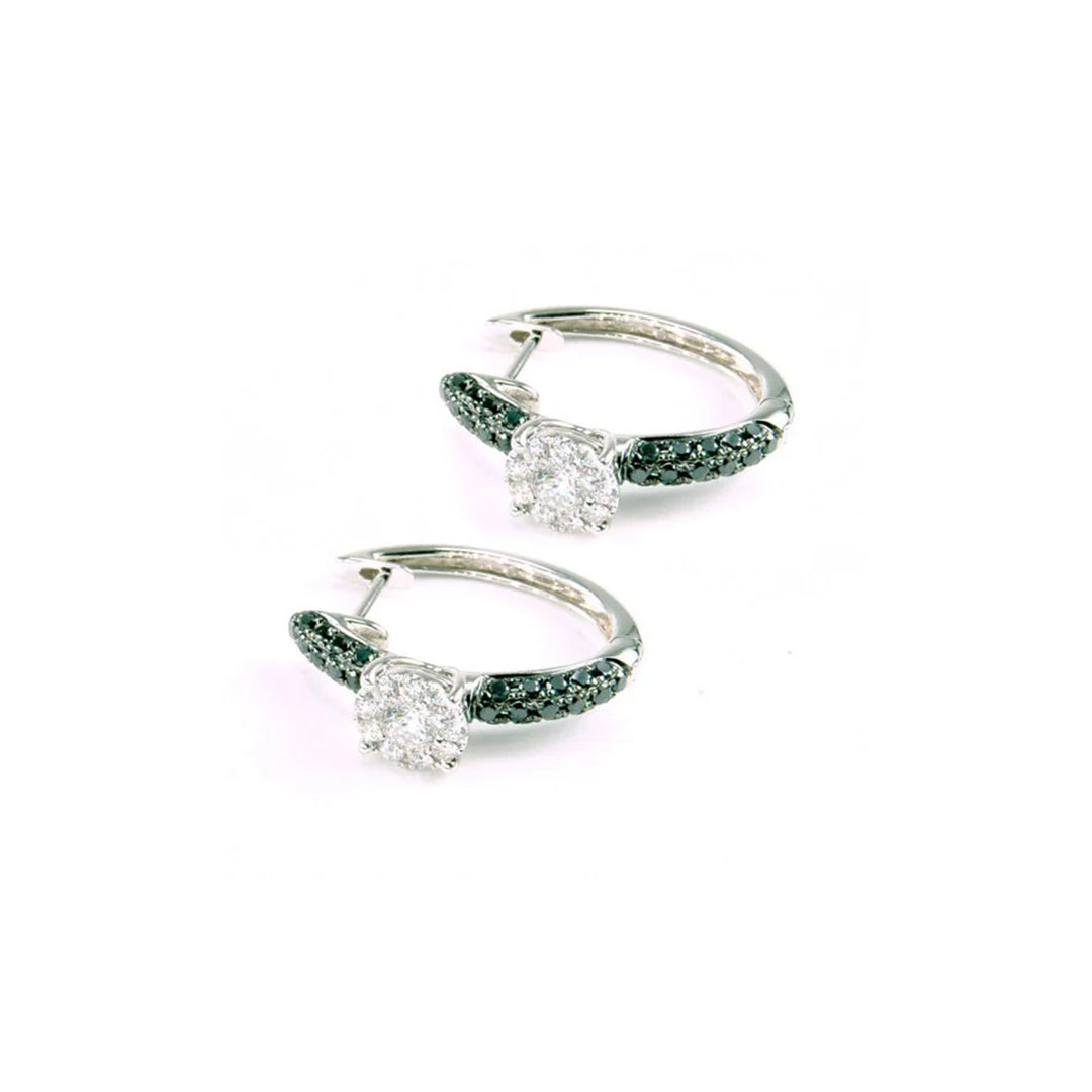 Black & White Diamond Hoop Earring