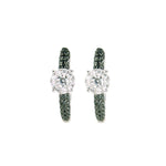 Load image into Gallery viewer, Black &amp; White Diamond Hoop Earring