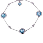 Load image into Gallery viewer, Blue Topaz Diamond Bracelet
