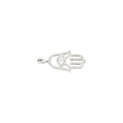 Fatima hand with Eye shaped Diamond Pendant - B13703