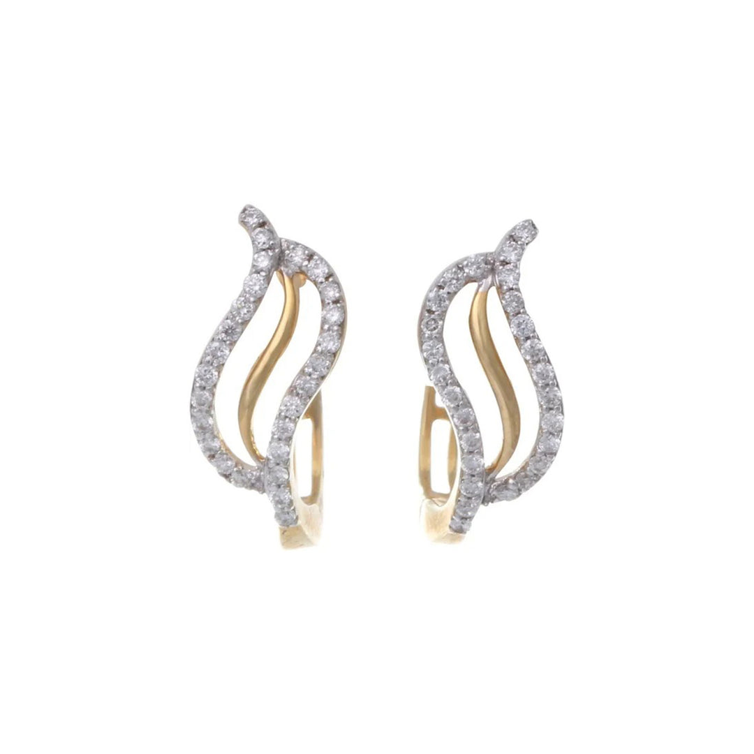Leaf Shape Diamond Earring - B13833