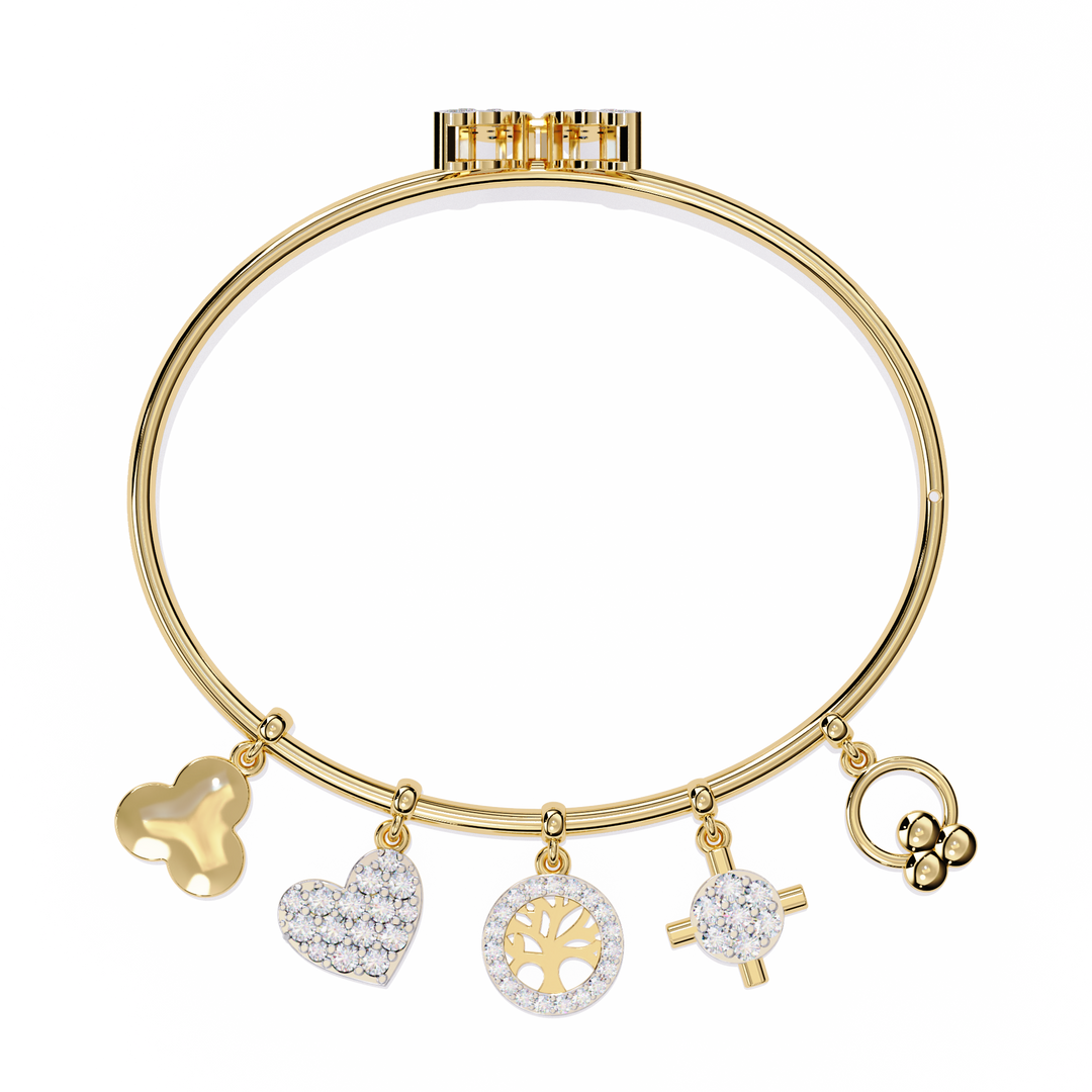 Lab Diamond Charms Bracelet – Symbols of Love, Life & Endless Possibilities