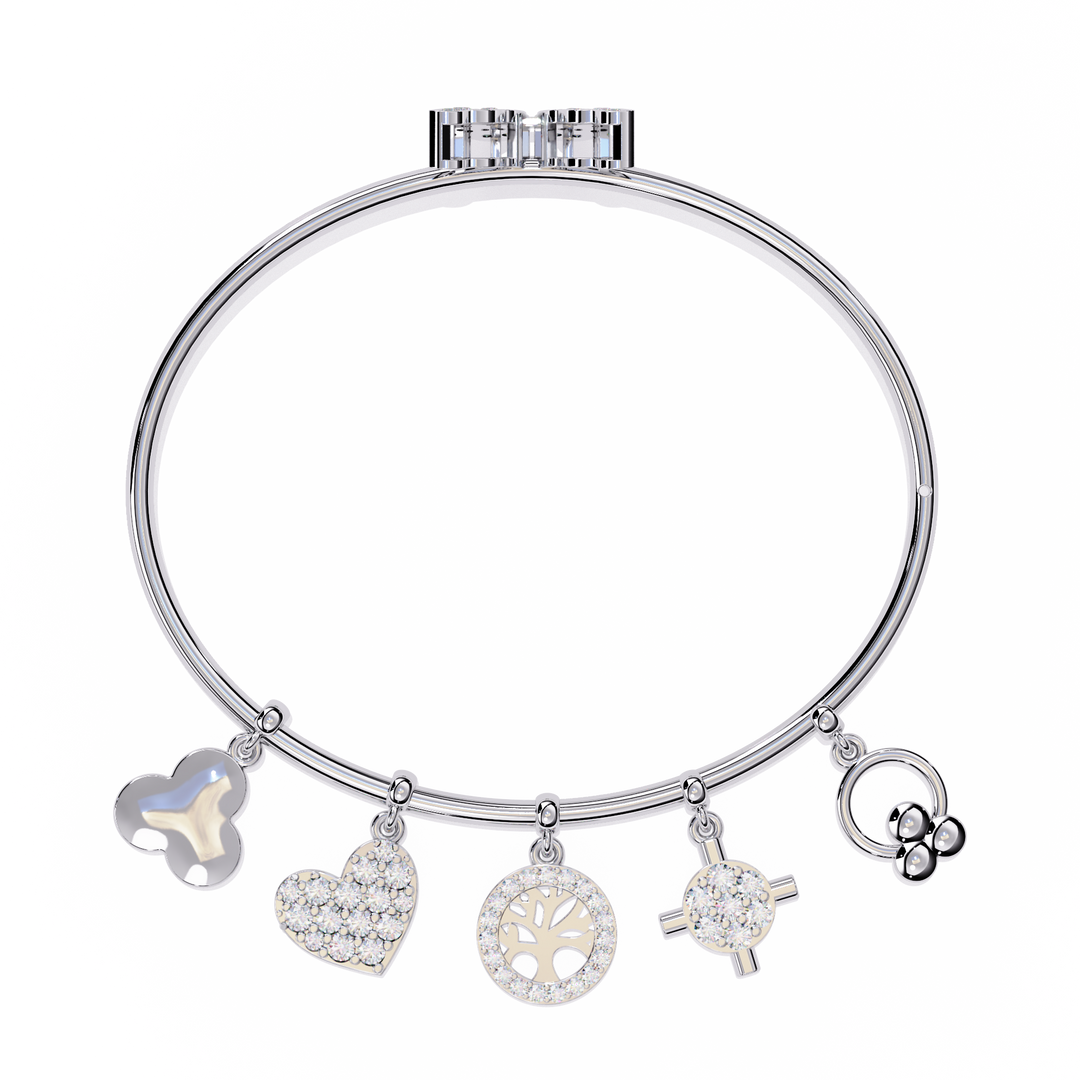 Lab Diamond Charms Bracelet – Symbols of Love, Life & Endless Possibilities