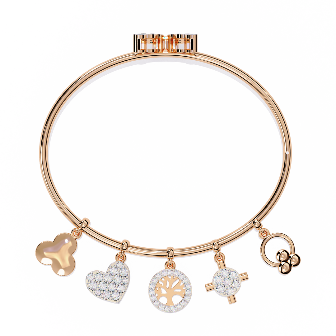 Lab Diamond Charms Bracelet – Symbols of Love, Life & Endless Possibilities