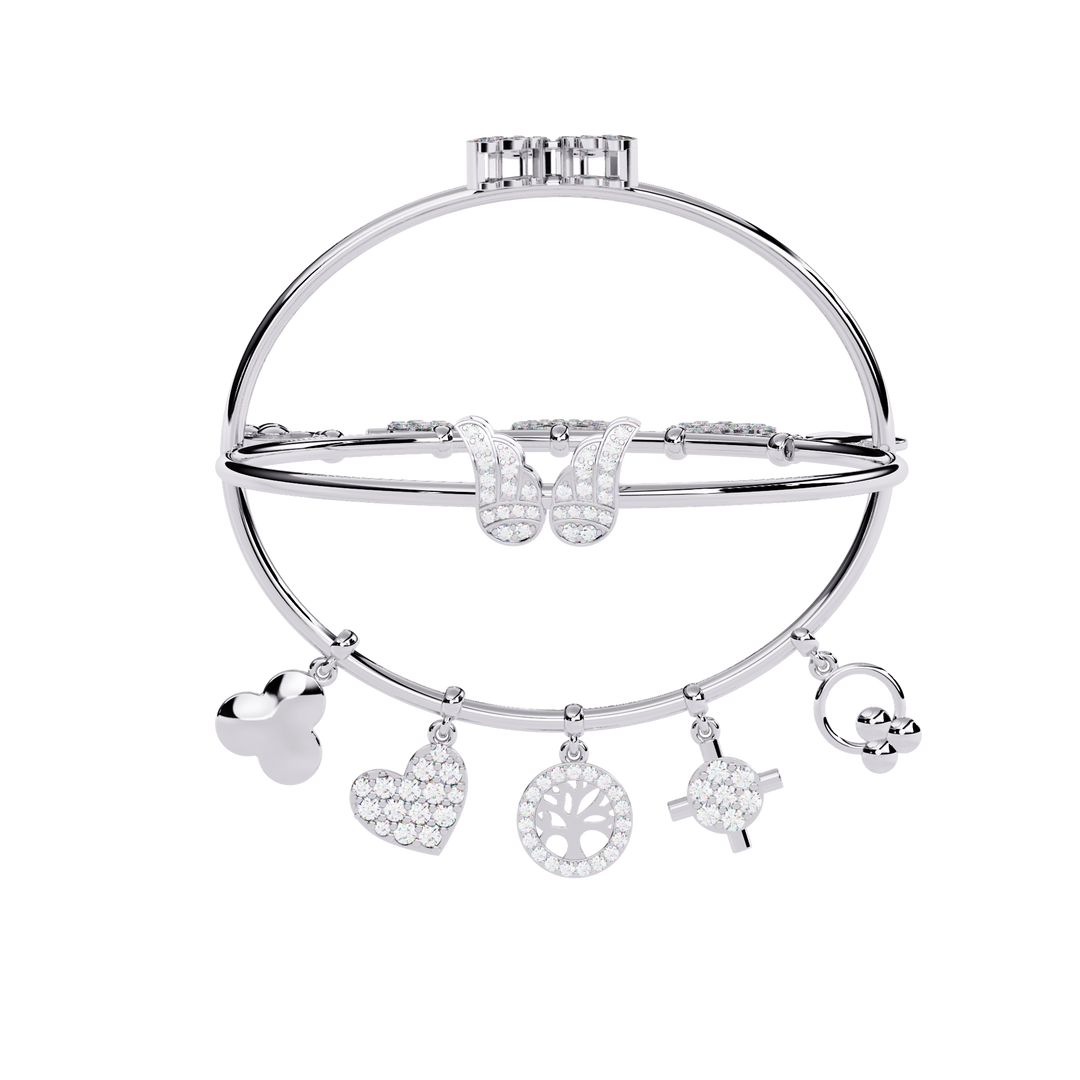 Lab Diamond Charms Bracelet – Symbols of Love, Life & Endless Possibilities