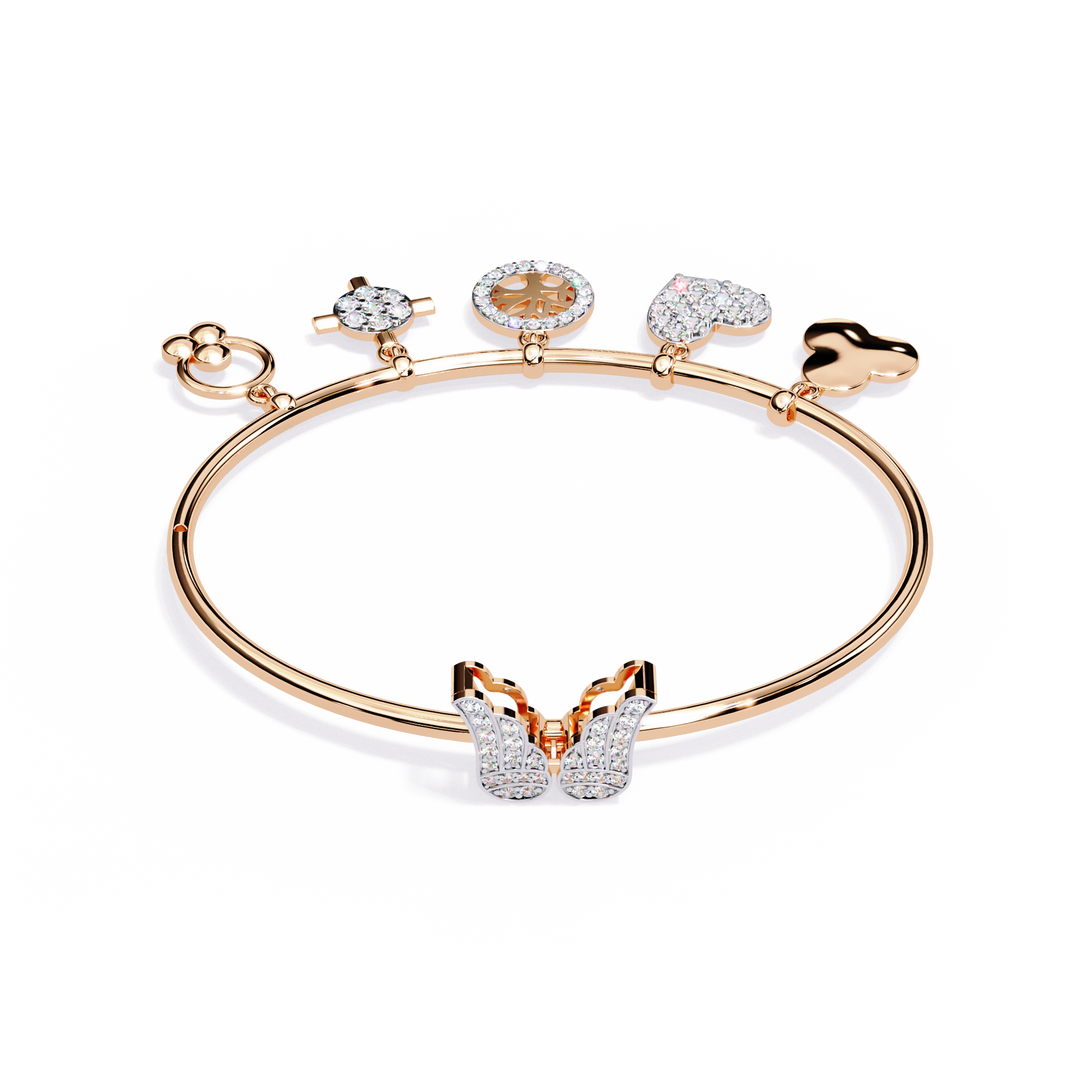 Lab Diamond Charms Bracelet – Symbols of Love, Life & Endless Possibilities
